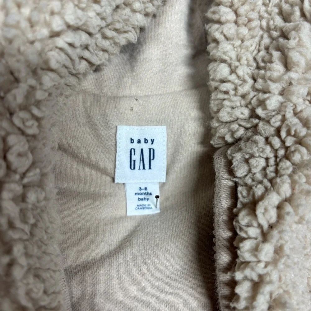 GAP Snowsuit 3-6 Months Bear One Piece Sherpa Full Zip Cozy Outdoors Travel